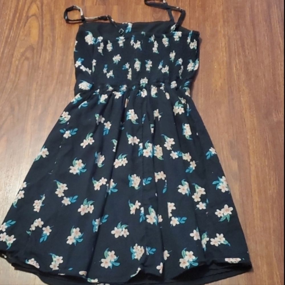 Hollister Womens Dress Size XS Floral Sundress Black Pink